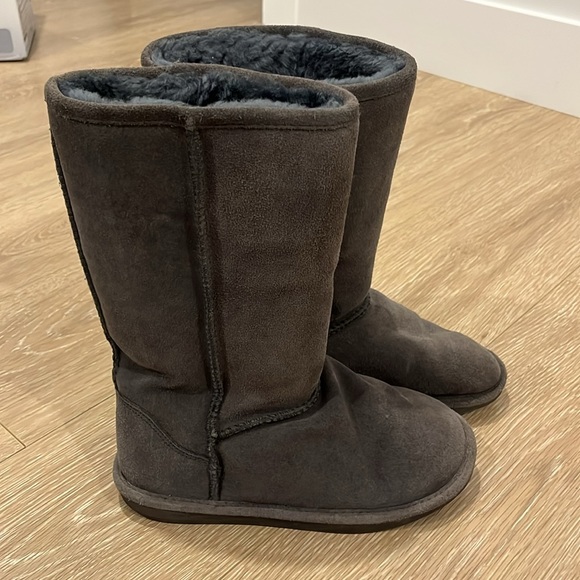 Abound Gray Suede Fur-lined Calf Length Boots - size: 7 - Picture 2 of 6